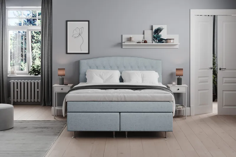 Belda Sängpaket 160x200 Fast/Medium - Ljusblå - Products - Möbler - Säng - Kontinentalsäng