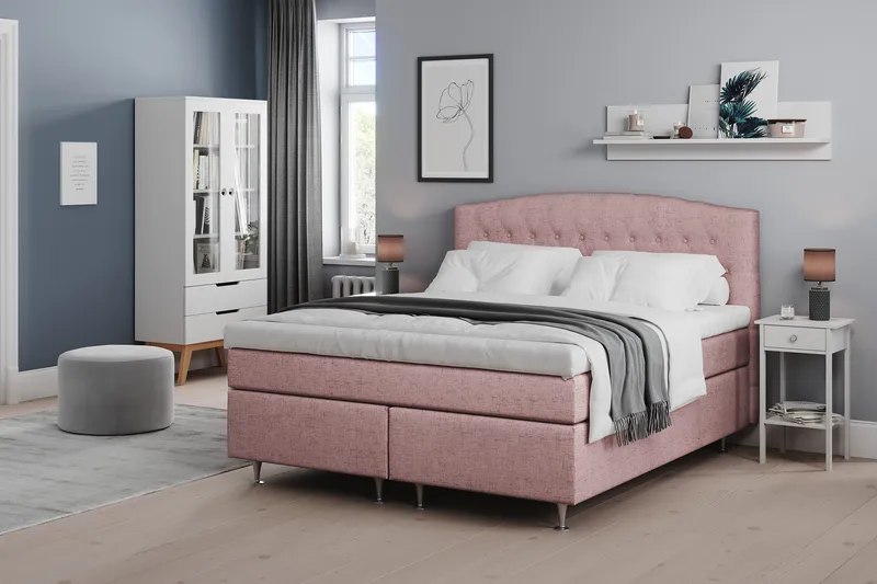 Belda Sängpaket 160x200 Medium - Rosa - Products - Möbler - Säng - Kontinentalsäng