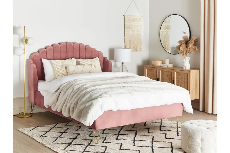 Benicio Sängram 140x200 cm - Rosa - Products - Möbler - Säng - Sängram & sängstomme