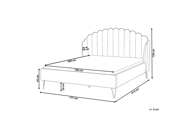 Benicio Sängram 160x200 cm - Beige/Guld - Products - Möbler - Säng - Sängram & sängstomme