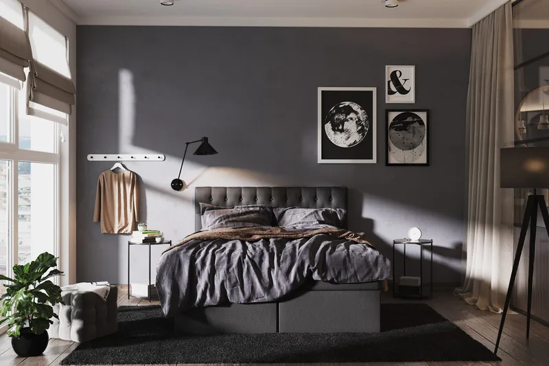 Boxy Komplett Sängpaket Box Bed 180x200 cm - Svart/Grå - Products - Möbler - Säng - Säng med förvaring