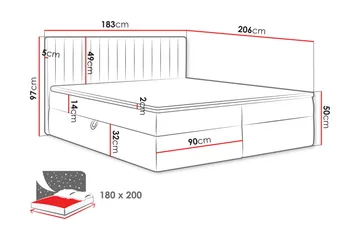Calrosor Sängpaket Kontinentalsäng med Förvaring 180x200 cm - Beige - Products - Möbler - Säng - Komplett sängpaket
