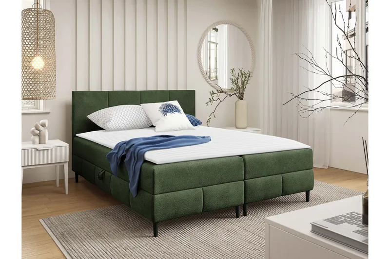 Celestine Förvaringssäng 140x200 cm - Grön - Products - Möbler - Säng - Komplett sängpaket