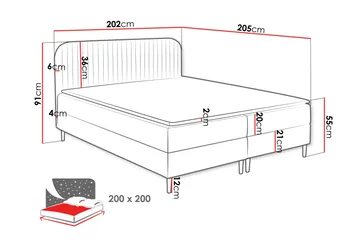 Celestine Förvaringssäng 200x200 cm - Grå - Products - Möbler - Säng - Komplett sängpaket