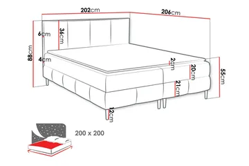 Celestine Förvaringssäng 200x200 cm - Orange - Products - Möbler - Säng - Komplett sängpaket