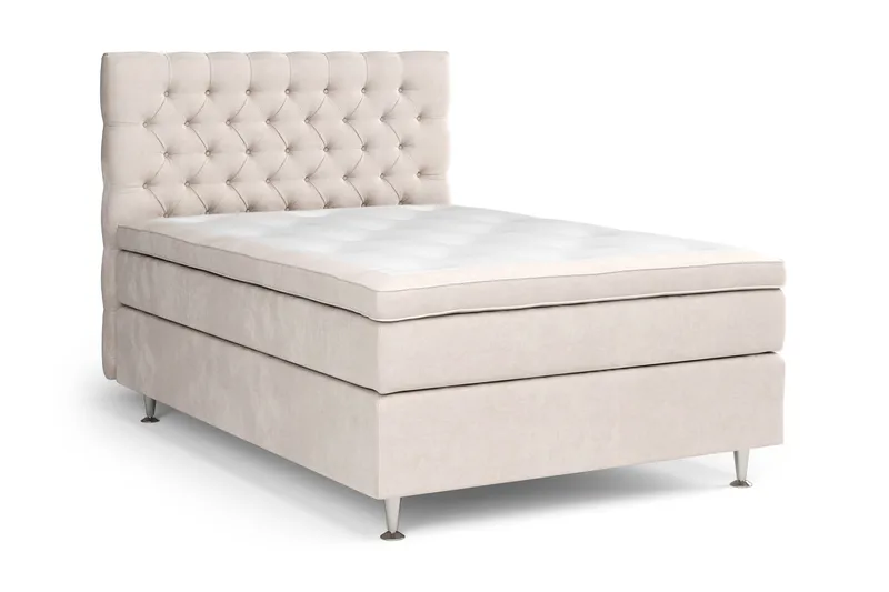 Celine Kontinentalsäng 140x200cm - Beige/Sammet - Products - Möbler - Säng - Kontinentalsäng