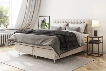 Celine Sängpaket 180x200 cm - Beige/Sammet - Products - Möbler - Säng - Kontinentalsäng
