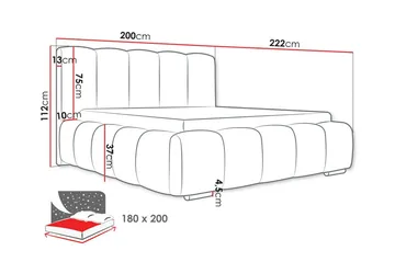 Cleaton Sängram 160x200 cm med Förvaring HVILA Skummadrass och Bäddmadrass i Polysterskum Vändbar Sommar & Vintersida och Tvättbar klädsel - Beige/Vit - Products - Möbler - Säng - Komplett sängpaket