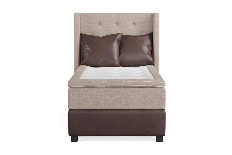 Cuba Sängpaket 105x200 med Två Bruna Kuddar, (+Fler val) Beige/Brun