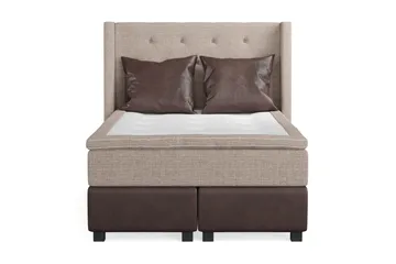 Cuba Sängpaket 140x200 med Två Bruna Kuddar - (+Fler val) Beige/Brun - Products - Möbler - Säng - Kontinentalsäng
