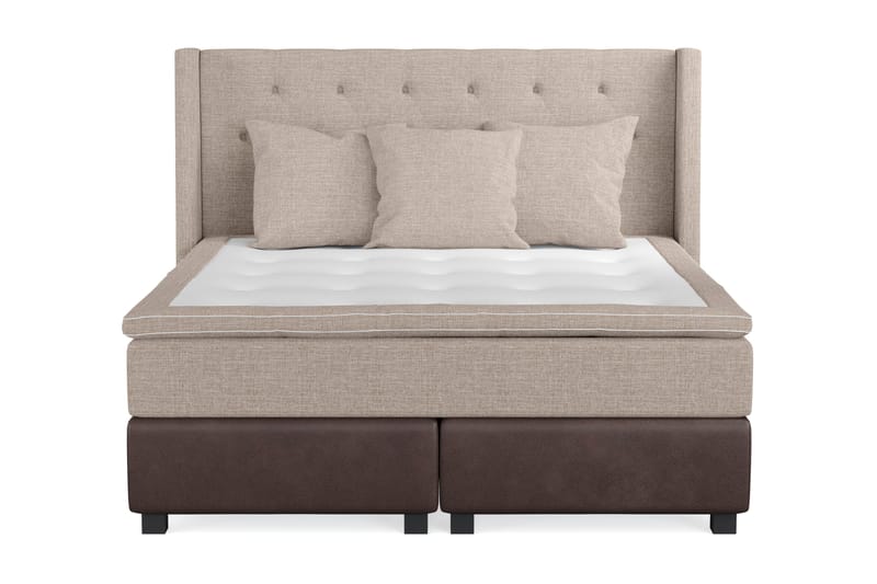 Cuba Sängpaket 160x200 med Tre Beiga Kuddar - (+Fler val) Beige/Brun - Products - Möbler - Säng - Kontinentalsäng