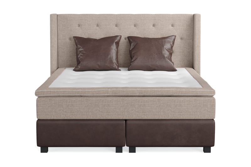 Cuba Sängpaket 160x200 med Två Bruna Kuddar - (+Fler val) Beige/Brun - Products - Möbler - Säng - Kontinentalsäng