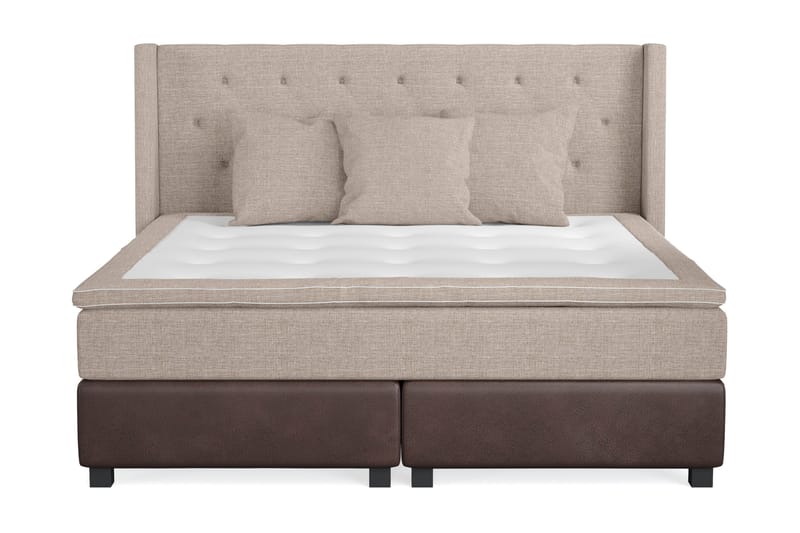 Cuba Sängpaket 210x210 med Tre Beiga Kuddar - (+Fler val) Beige/Brun - Products - Möbler - Säng - Kontinentalsäng