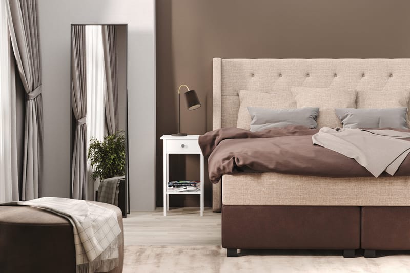 Cuba Sängpaket 210x210 med Tre Beiga Kuddar - (+Fler val) Beige/Brun - Products - Möbler - Säng - Kontinentalsäng