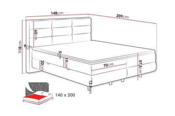 Derry Sängram 140x200 cm - Products - Möbler - Säng - Sängram & sängstomme