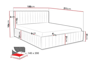 Desio Förvaringssäng 140x200 cm - Beige - Products - Möbler - Säng - Säng med förvaring