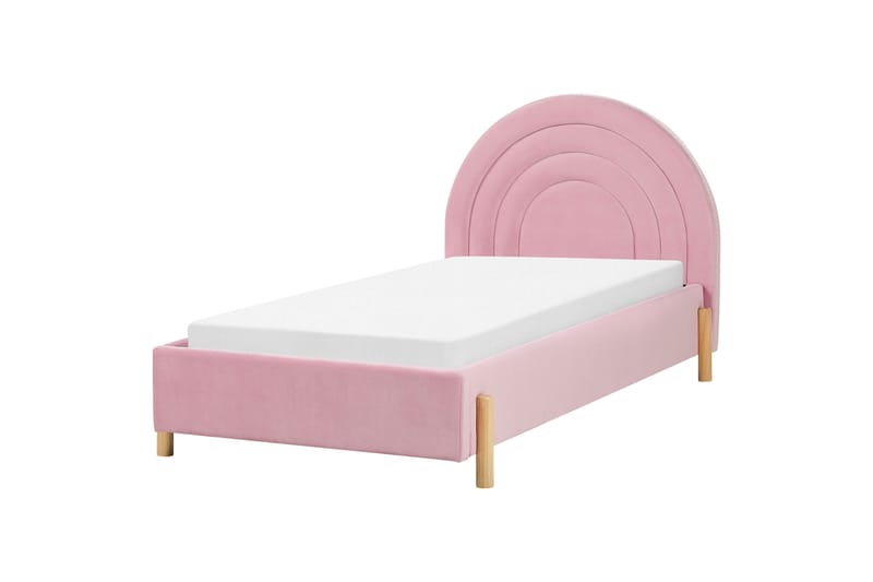 Diantha Sängram 90x200 cm, Rosa/Ljust trä