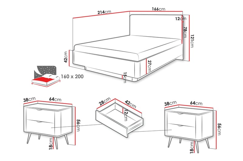 Forba Möbelset För Sovrum - Beige - Products - Möbler - Säng - Möbelset för sovrum