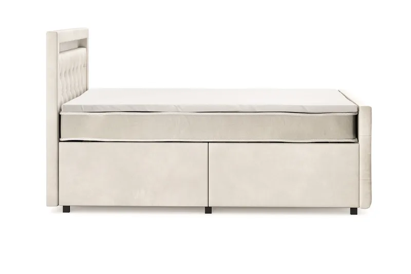 Franco Light Komplett Sängpaket med förvaring LED-belysning 120x200 cm - Beige - Products - Möbler - Säng - Säng med förvaring
