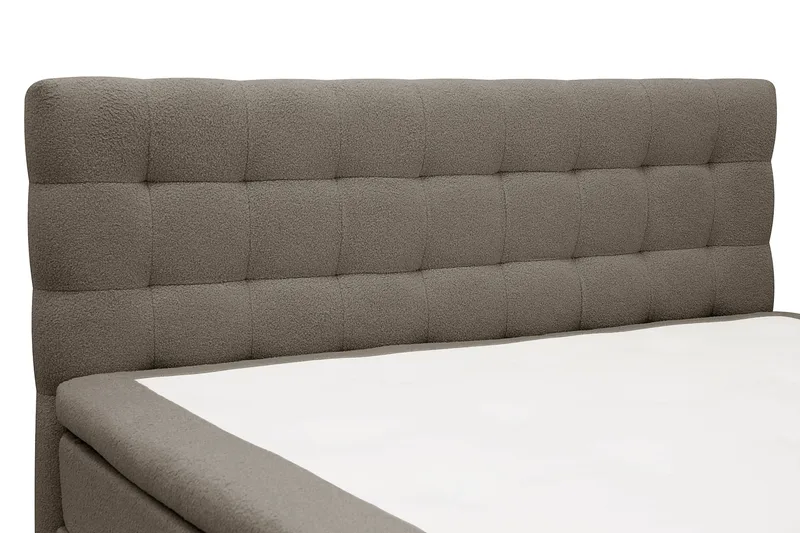 Hilton Komplett Sängpaket 160x200 cm Kontinentalsäng med rutad sänggavel - Brun / Teddy - Products - Möbler - Säng - Kontinentalsäng