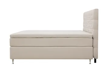 Hilton Lyx Komplett Sängpaket 160x200 cm Kontinentalsäng med knappad sänggavel i bouclé - Ivory / Bouclé - Products - Möbler - Säng - Kontinentalsäng