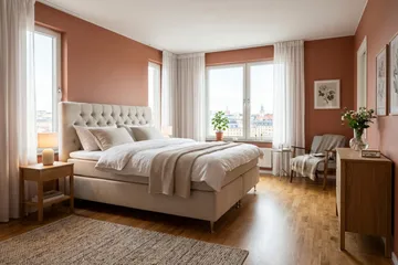 Hilton Lyx Komplett Sängpaket 160x200 cm Kontinentalsäng med knappad sänggavel i chenille - Beige - Products - Möbler - Säng - Kontinentalsäng