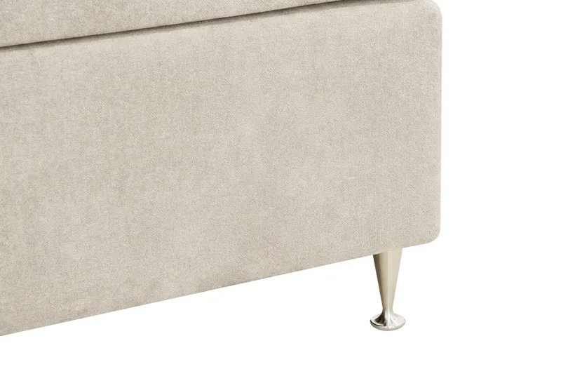 Hilton Lyx Komplett Sängpaket 160x200 cm Kontinentalsäng med knappad sänggavel i chenille - Beige - Products - Möbler - Säng - Kontinentalsäng