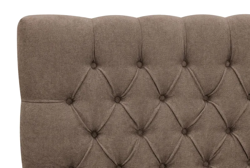 Hilton Lyx Komplett Sängpaket 160x200 cm Kontinentalsäng med knappad sänggavel i chenille - Mörkbrun - Products - Möbler - Säng - Kontinentalsäng