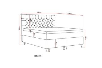 Hilton Lyx Komplett Sängpaket 180x200 cm Kontinentalsäng med knappad sänggavel i bouclé - Ivory / Bouclé - Products - Möbler - Säng - Kontinentalsäng