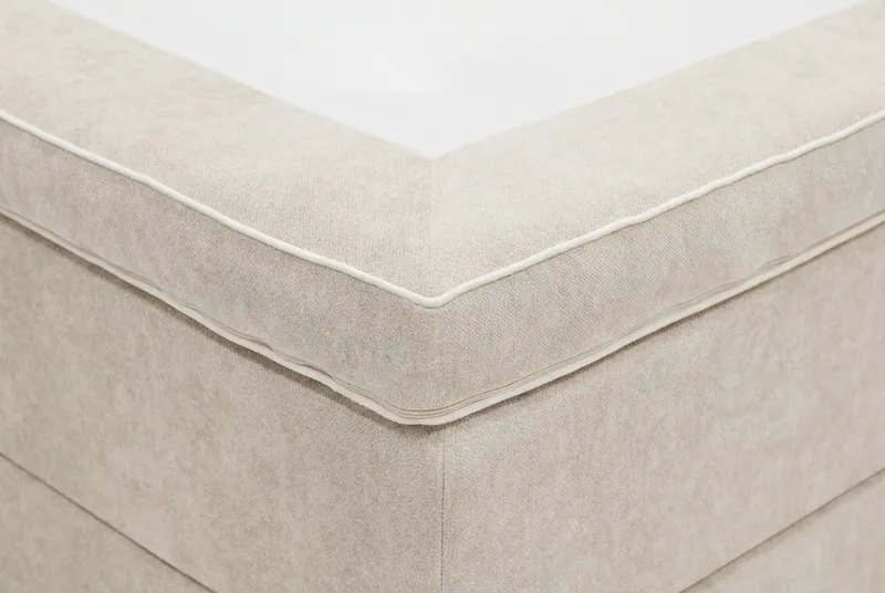 Hilton Lyx Komplett Sängpaket 180x200 cm Kontinentalsäng med knappad sänggavel i chenille - Beige - Products - Möbler - Säng - Kontinentalsäng