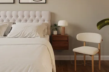 Hilton Lyx Komplett Sängpaket 180x200 cm Kontinentalsäng med knappad sänggavel i sammet - Beige - Products - Möbler - Säng - Kontinentalsäng
