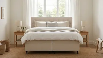 Hilton Plus Komplett Sängpaket med Förvaring 180x200 cm - Ljusbeige - Products - Möbler - Säng - Säng med förvaring