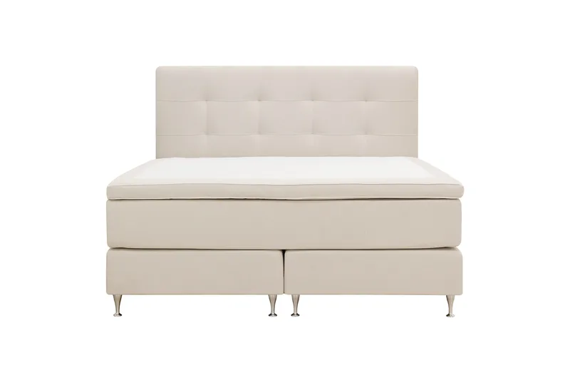 Hilton Premium Komplett Sängpaket 160x200 cm Kontinentalsäng med Sänggavel - Ljusbeige Tyg - Products - Möbler - Säng - Kontinentalsäng