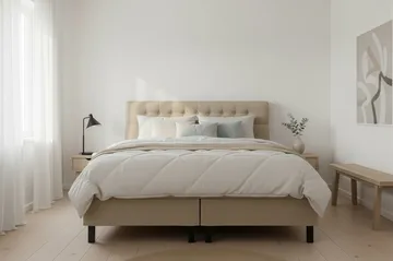 HVILA Classic Komplett Sängpaket 180x200 cm Kontinentalsäng med diamant sänggavel - Beige - Products - Möbler - Säng - Komplett sängpaket