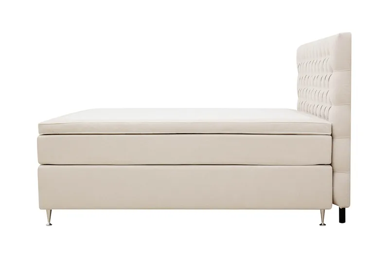 HVILA Lyx Komplett Sängpaket 160x200 cm Kontinentalsäng med knappad sänggavel - Ljusbeige - Products - Möbler - Säng - Kontinentalsäng