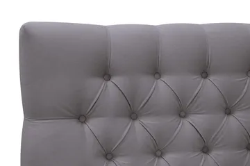 HVILA Lyx Komplett Sängpaket 180x200 cm Kontinentalsäng med knappad sänggavel i sammet - Grå - Products - Möbler - Säng - Kontinentalsäng