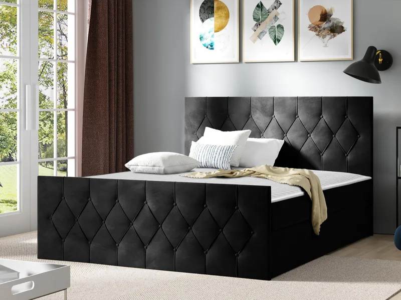 Jitendra Sängpaket Kontinentalsäng 120x200 cm med Förvaring - Svart - Products - Möbler - Säng - Komplett sängpaket