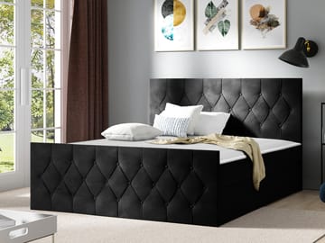 Jitendra Sängpaket Kontinentalsäng 140x200 cm med Förvaring - Svart - Products - Möbler - Säng - Komplett sängpaket
