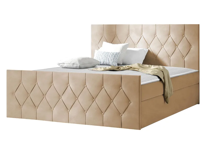 Jitendra Sängpaket Kontinentalsäng 160x200 cm med Förvaring, Beige