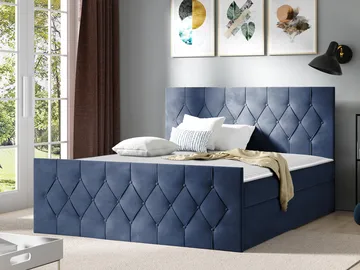 Jitendra Sängpaket Kontinentalsäng 160x200 cm med Förvaring - Blå - Products - Möbler - Säng - Komplett sängpaket