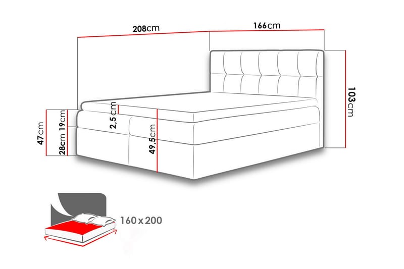 Kramvik Kontinentalsäng 160x200 - Svart - Products - Möbler - Säng - Säng med förvaring