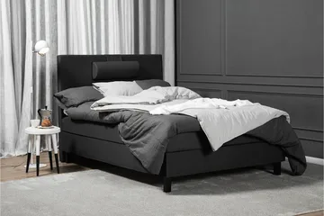 Lucky Komplett Sängpaket 120x200 Skum Slät - Nackkudde Liten Svart/Grå - Products - Möbler - Säng - Enkelsäng