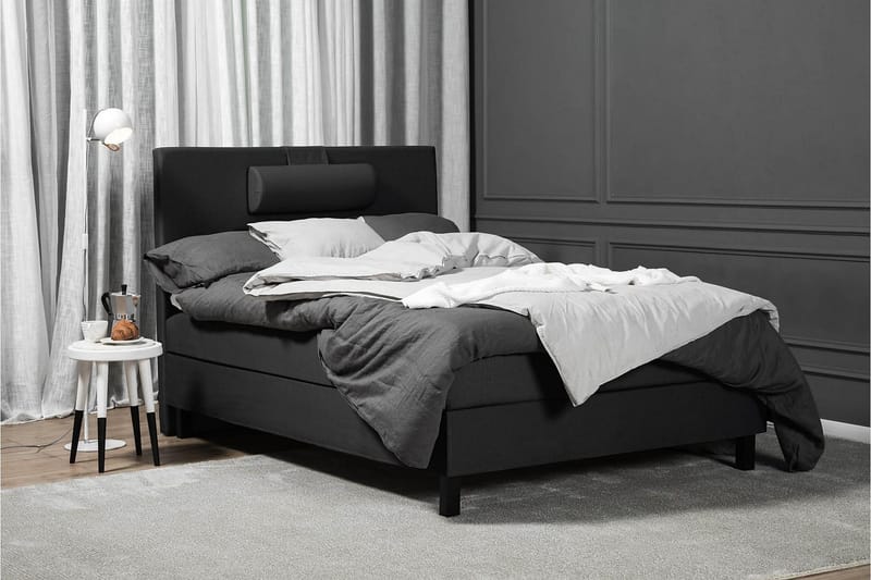 Lucky Komplett Sängpaket 120x200 Skum Slät - Nackkudde Liten Svart/Grå - Products - Möbler - Säng - Enkelsäng