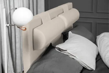 Lucky Komplett Sängpaket 140x200 Latex Slät Sänggavel  Na - Nackkudde Stor Beige - Products - Möbler - Säng - Kontinentalsäng