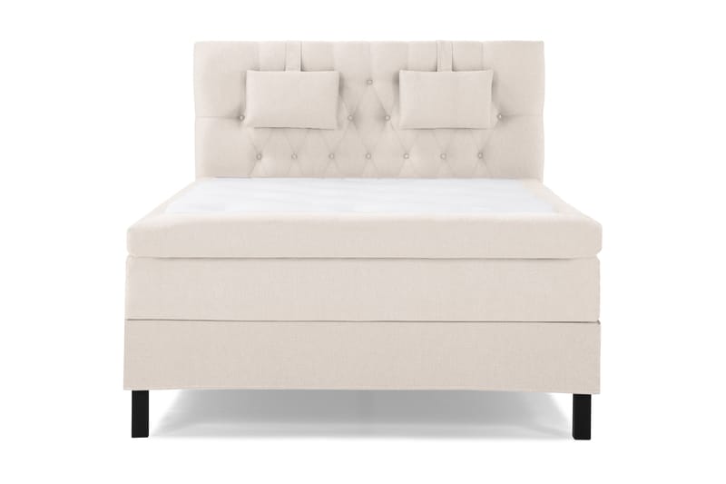 Lucky Komplett Sängpaket 140x200 Memory Diamant Sänggavel, Nackkudde Liten Beige