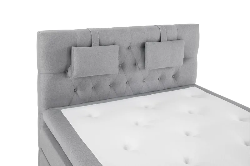 Lucky Komplett Sängpaket 140x200 Memory Diamant Sänggavel - Nackkudde Liten Mellangrå - Products - Möbler - Säng - Kontinentalsäng