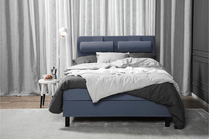 Lucky Komplett Sängpaket 140x200 Skum Slät Sänggavel  Nac - Nackkudde Liten Mörkblå - Products - Möbler - Säng - Kontinentalsäng