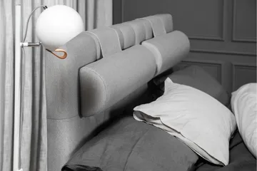 Lucky Komplett Sängpaket 140x200 Polyeter Diamant Sänggavel - Nackkudde Stor Mellangrå - Products - Möbler - Säng - Kontinentalsäng