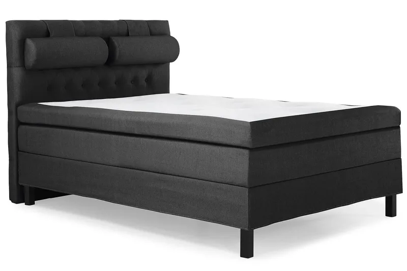 Lucky Komplett Sängpaket 140x200 Polyeter Diamant Sänggavel - Nackkudde Stor Svart/Grå - Products - Möbler - Säng - Komplett sängpaket