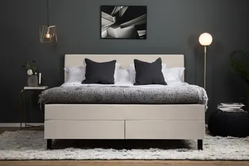 Lucky Komplett Sängpaket 150x200 Polyeter Slät Sänggavel - Beige - Products - Möbler - Säng - Kontinentalsäng